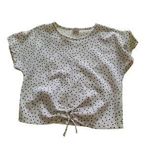 Zara Kids White and Black Polka Dot Top